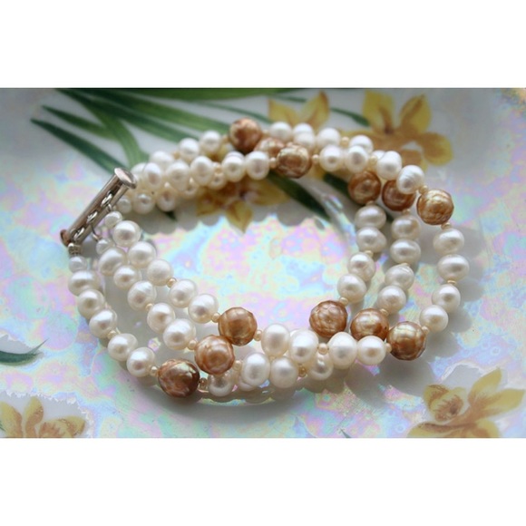Handmade Jewelry - Handmade freshwater pearl bracelet